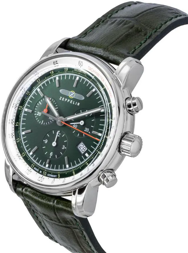 Alt view image 3 of 4 - Zeppelin LZ 14 Marine Chronograph Green Dial Quartz Men's Watch 88884