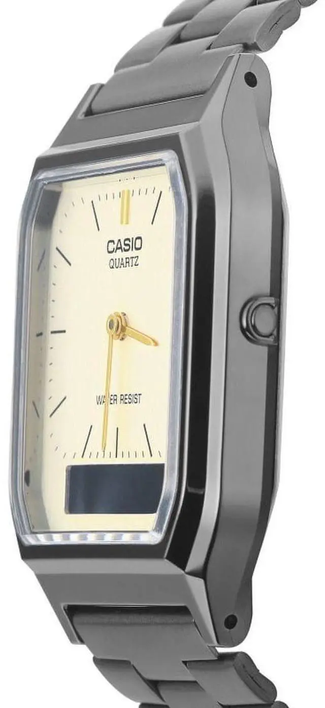 Alt view image 2 of 3 - Casio Vintage Analog Digital Gray Ion Plated Quartz AQ-230GG-9A Men's Watch
