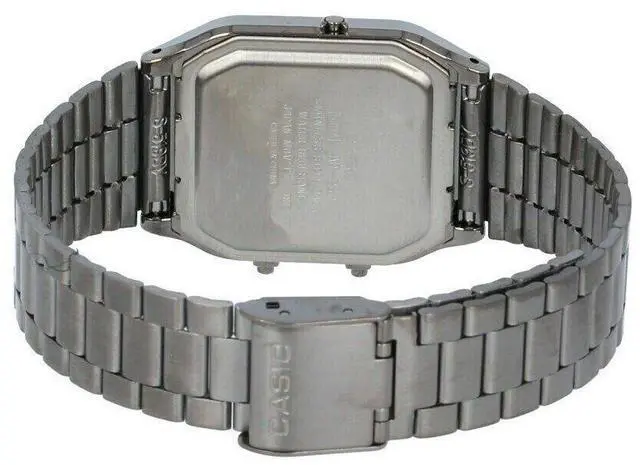 Alt view image 3 of 3 - Casio Vintage Analog Digital Gray Ion Plated Quartz AQ-230GG-9A Men's Watch