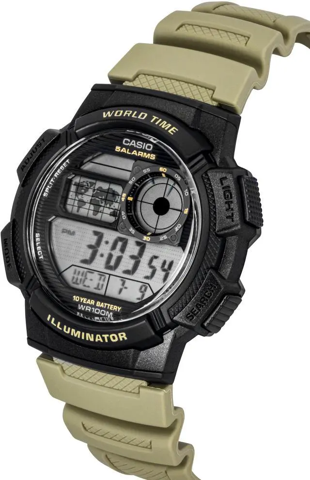 Alt view image 3 of 4 - Casio Standard Digital Resin Strap Quartz AE-1000W-5AV 100M Men's Watch