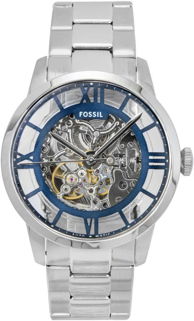 Main image of Fossil Townsman Stainless Steel Blue Skeleton Dial Automatic ME3260 Men's Watch