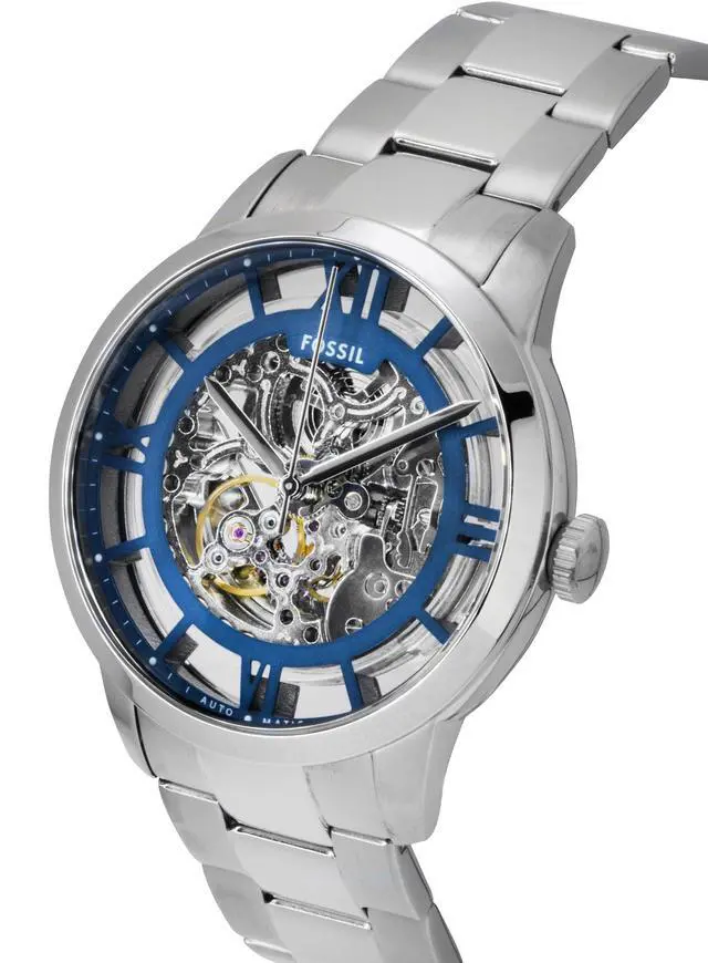 Alt view image 2 of 3 - Fossil Townsman Stainless Steel Blue Skeleton Dial Automatic ME3260 Men's Watch