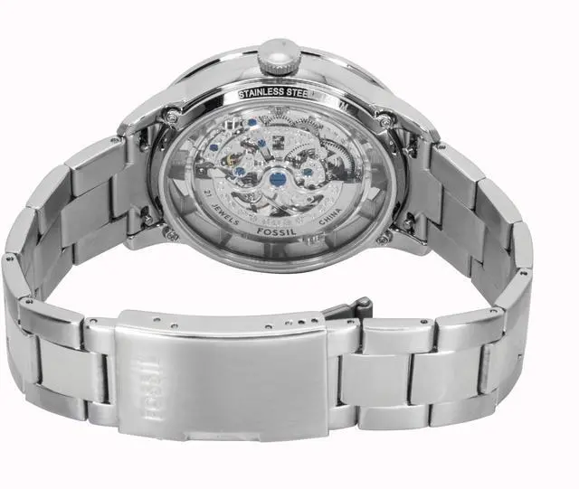 Alt view image 3 of 3 - Fossil Townsman Stainless Steel Blue Skeleton Dial Automatic ME3260 Men's Watch