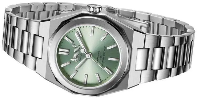 Alt view image 2 of 3 - Arbutus SoHo Stainless Steel Green Dial Automatic AR2401SGS Women's Watch