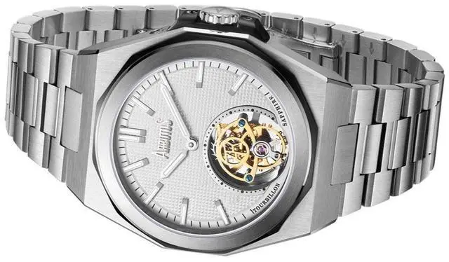 Alt view image 2 of 3 - Arbutus Tourbillon White Dial Mechanical Dress Unisex Watch AR-TB-13SWS