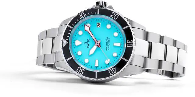 Alt view image 3 of 4 - Ratio FreeDiver Ice Blue Dial Quartz Diver's 200M Men's Watch RTF032