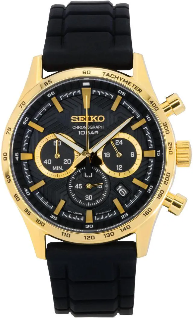 Main image of Seiko Sport Chronograph  Black Dial Quartz 100M Men's Watch SSB446P1