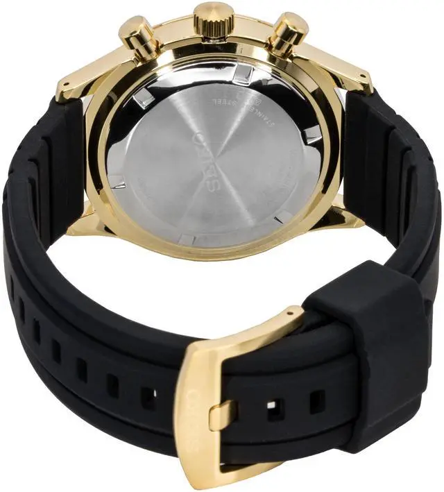 Alt view image 3 of 4 - Seiko Sport Chronograph  Black Dial Quartz 100M Men's Watch SSB446P1