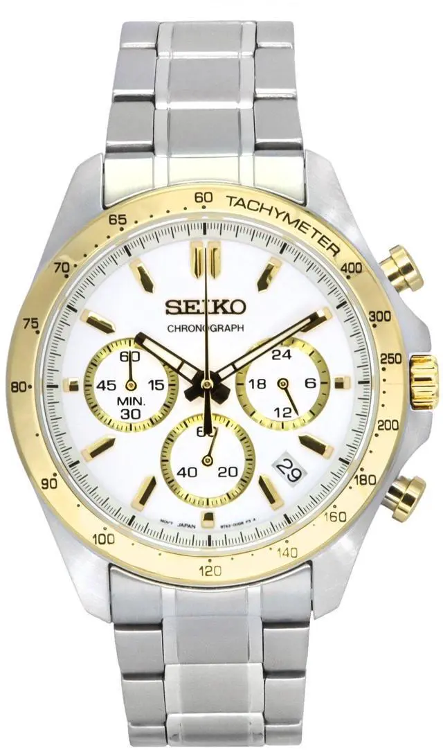 Main image of Seiko Spirit Chronograph White Dial Quartz 100M Men's Watch SBTR024