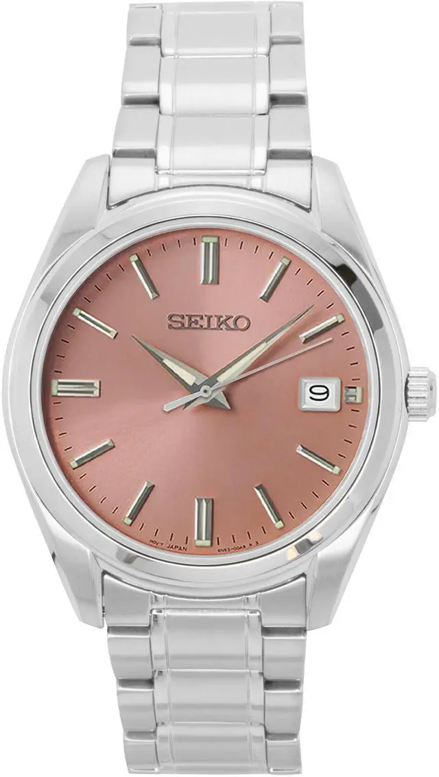 Main image of Seiko Stainless steel Salmon Dial Quartz SUR523P1 100M Men's Watch