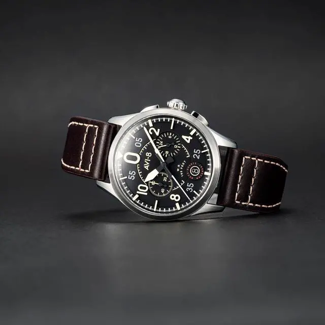 Alt view image 2 of 7 - AVI-8 Spitfire Lock Midnight Oak Chronograph Quartz AV-4089-01 Men's Watch