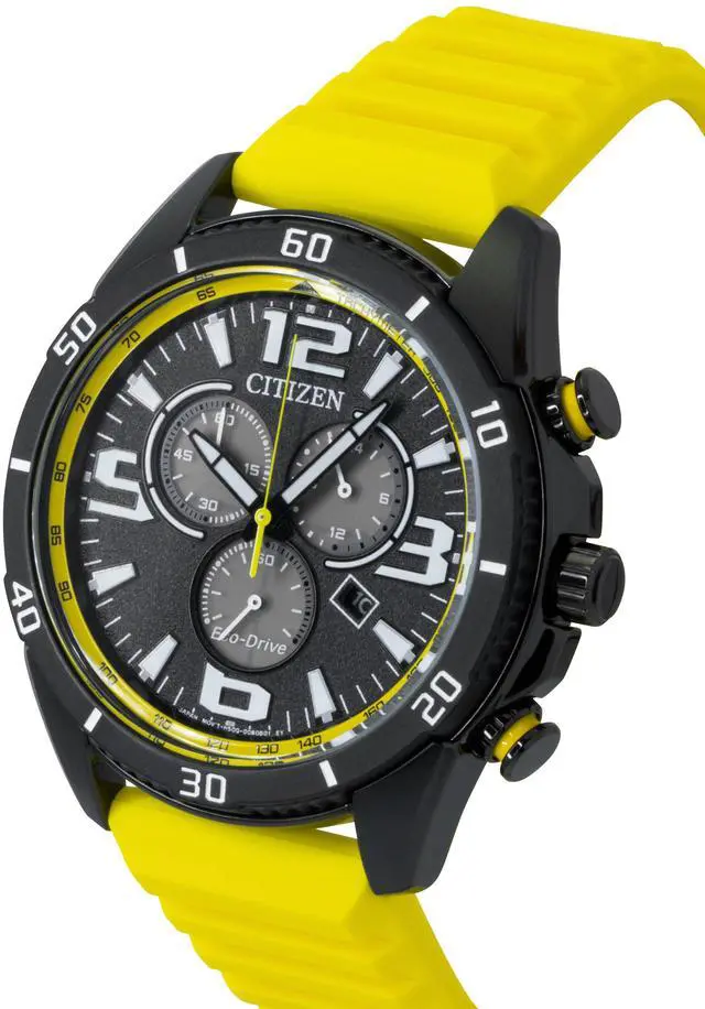 Alt view image 2 of 3 - Citizen Brycen Chronograph Silicone Strap Black Dial Eco-Drive AT2585-08E 100M Men's Watch
