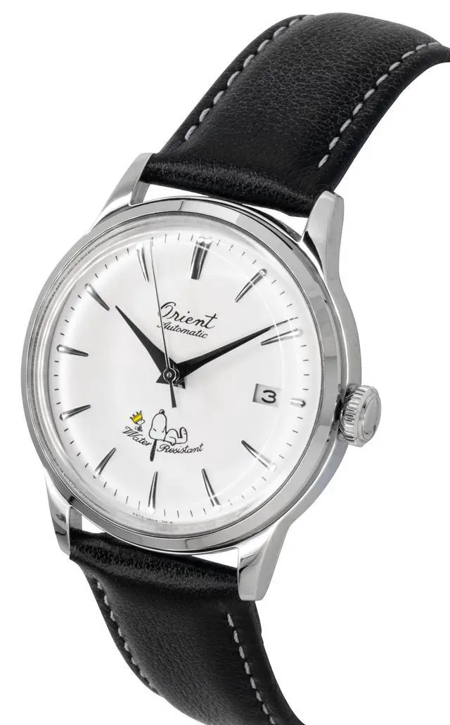 Alt view image 2 of 3 - Orient Bambino Peanuts 75th Anniversary Limited Edition Leather Strap White Dial Automatic RA-AC0M16S Men's Watch