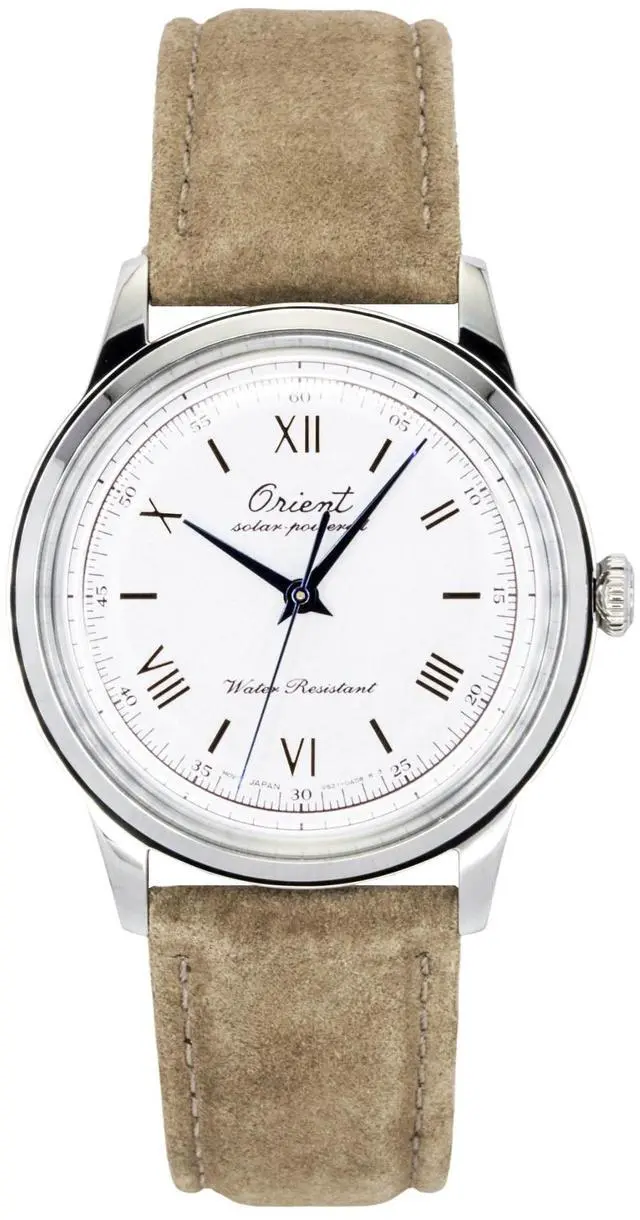 Main image of Orient Bambino 75th Anniversary Limited Edition White Dial Solar RA-WK0006S Men's Watch With Extra Strap