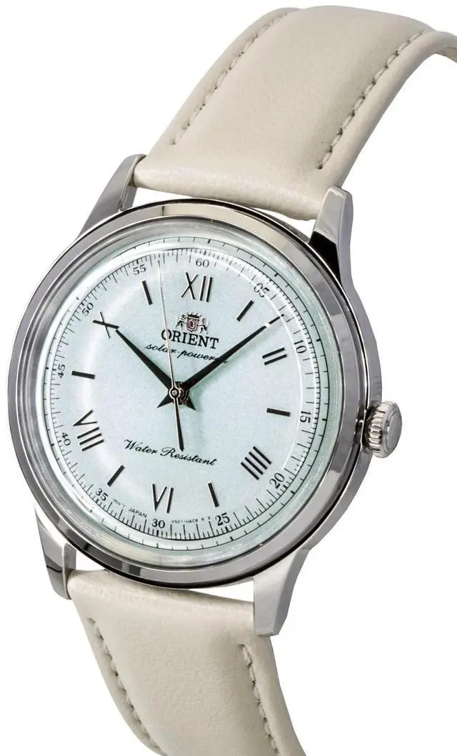 Alt view image 2 of 3 - Orient Bambino Leather Strap Pale Green Dial Solar RA-WK0002E Men's Watch