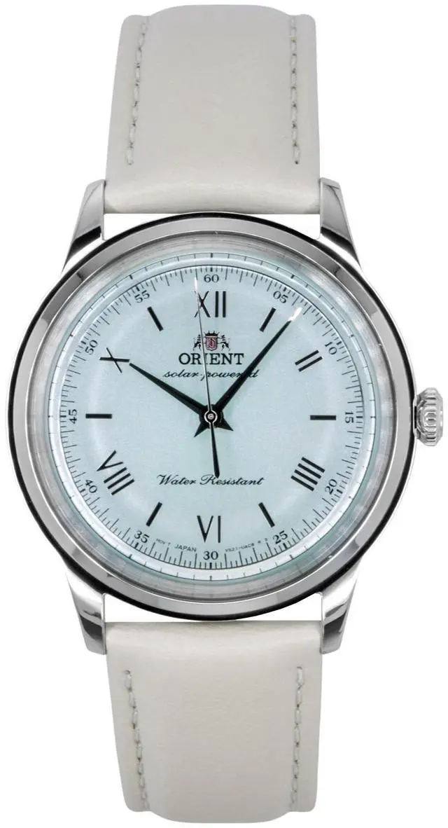 Main image of Orient Bambino Leather Strap Pale Green Dial Solar RA-WK0002E Men's Watch