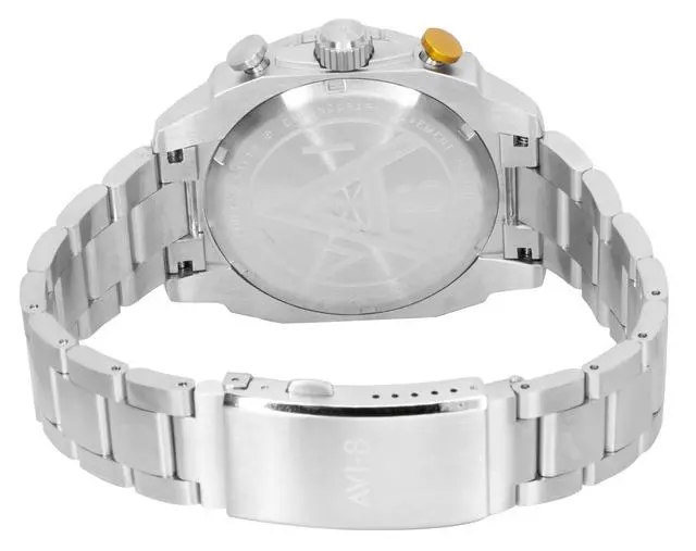 Alt view image 4 of 4 - AVI-8 Hawker Hunter Atlas Dual Time Chronograph Stainless Steel Shadow Grey Dial Quartz AV-4100-33 Men's Watch