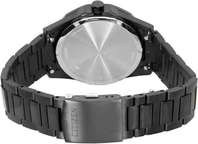 Alt view image 4 of 4 - Citizen Brycen Stainless Steel Black Dial Eco-Drive AW1855-52E 100M Men's Watch