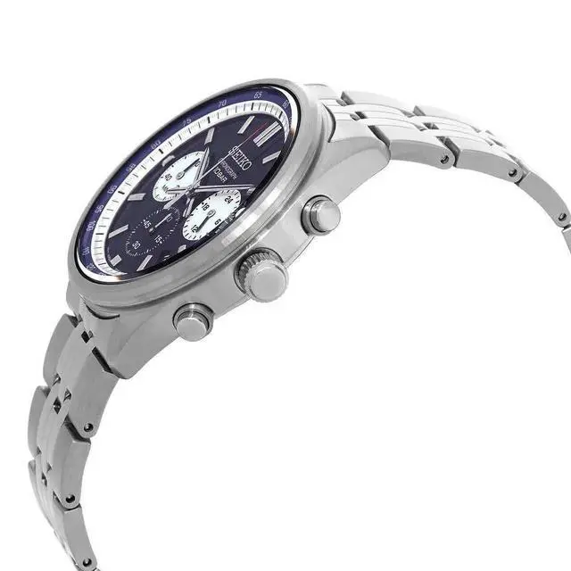 Alt view image 2 of 3 - Seiko Discover More Chronograph Stainless Steel Blue Dial Quartz SSB427P1 100M Men's Watch
