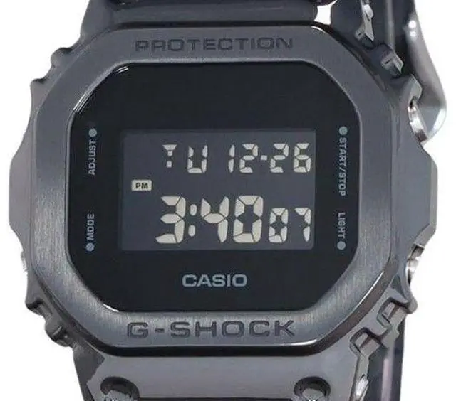Alt view image 2 of 3 - Casio G-Shock Digital Metal Bezel Resin Strap Quartz GM-5600UB-1 200M Men's Watch