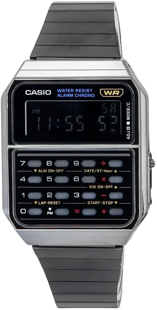 Main image of Casio Vintage Digital Calculator Stainless Steel Quartz CA-500WEGG-1B Men's Watch