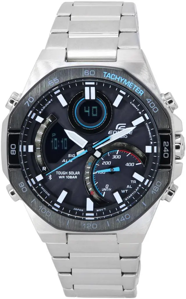 Main image of Casio Edifice Mobile Link Analog Digital Grey Dial Solar ECB-950DB-1A 100M Men's Watch