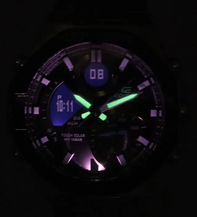 Alt view image 3 of 5 - Casio Edifice Mobile Link Analog Digital Grey Dial Solar ECB-950DB-1A 100M Men's Watch