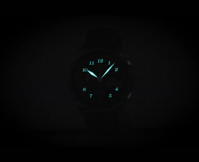 Alt view image 2 of 4 - Zeppelin 100 Jahre Chronograph Leather Strap Black Dial Quartz 76743 Men's Watch