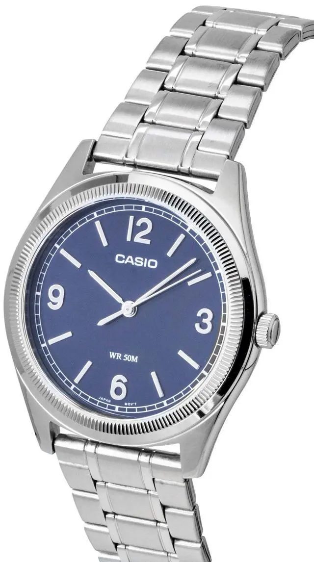 Alt view image 2 of 6 - Casio Standard Analog Stainless Steel Navy Blue Dial Quartz MTP-B210D-2A2V Men's Watch