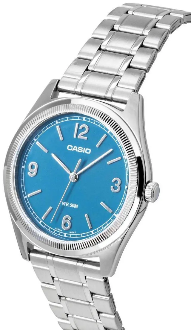 Alt view image 2 of 6 - Casio Standard Analog Stainless Steel Teal Blue Dial Quartz MTP-B210D-2A1V Men's Watch
