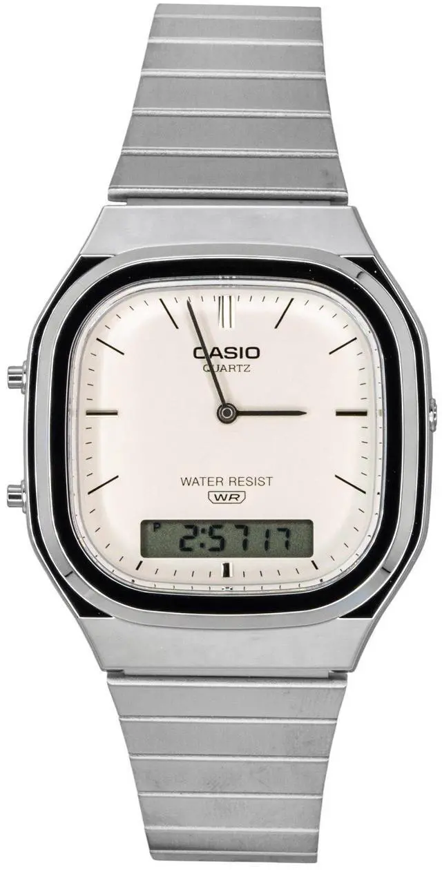 Main image of Casio Vintage Analog Digital Off White Dial Quartz AQ-240E-7A2 Unisex Watch