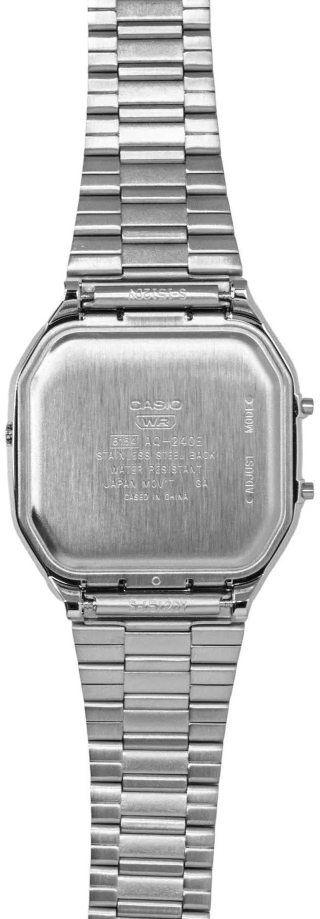 Alt view image 3 of 6 - Casio Vintage Analog Digital Orange Dial Stainless Steel Quartz AQ-240E-4A Unisex Watch