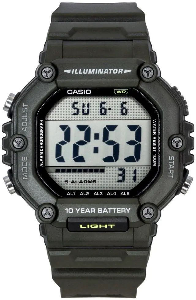 Main image of Casio Digital Extra Long Resin Strap Quartz AE-1600HX-3AV 100M Unisex Watch