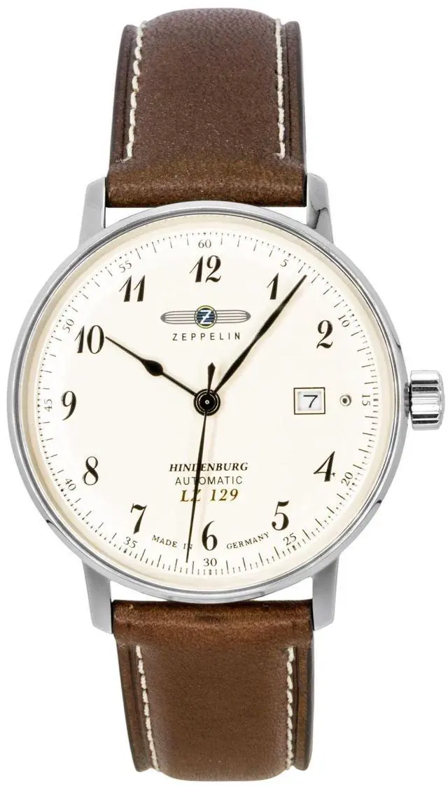 Main image of Zeppelin LZ129 Hindenburg Leather Strap Beige Dial Automatic 80565 Men's Watch