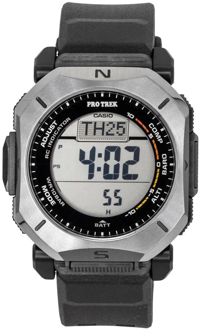 Main image of Casio Pro Trek Digital Radio-Controlled Rubber Strap Solar PRW-69Y-1 100M Men's Watch