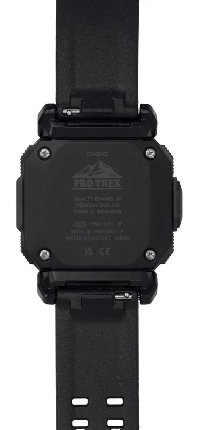 Alt view image 4 of 7 - Casio Pro Trek Digital Radio-Controlled Rubber Strap Solar PRW-69Y-1 100M Men's Watch