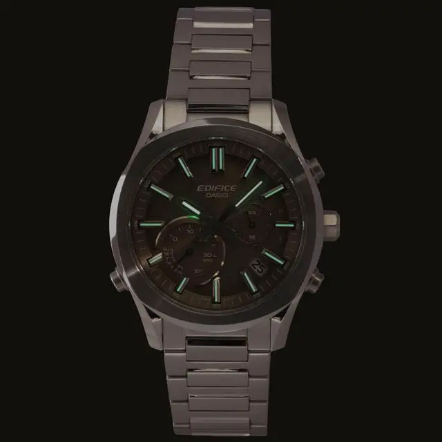Alt view image 2 of 7 - Casio Edifice Analog Chronograph Smartphone Link Stainless Steel Brown Dial Solar EQB-1300D-5A 100M Men's Watch