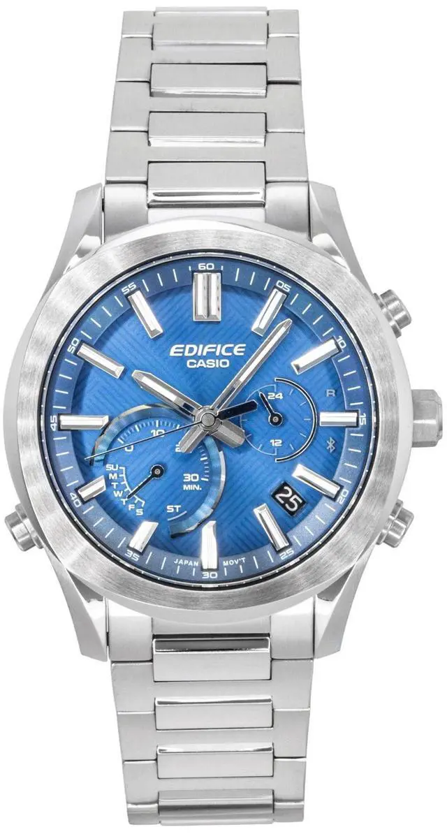 Main image of Casio Edifice Analog Chronograph Smartphone Link Stainless Steel Blue Dial Solar EQB-1300D-2A 100M Men's Watch