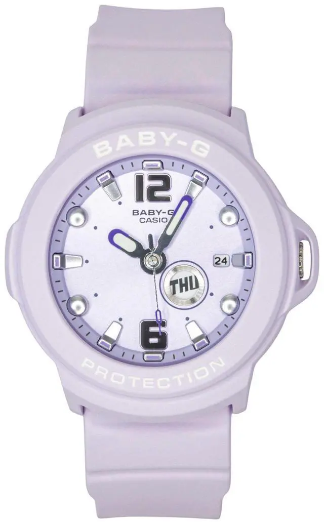 Main image of Casio Baby-G Plus Analog Resin Purple Dial Quartz BGA-15K-6A 100M Women's Watch With Convertible Holder