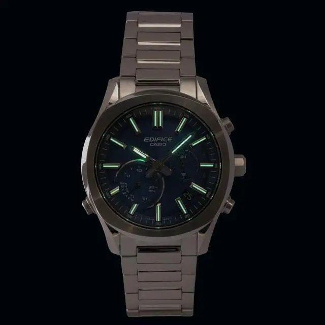 Alt view image 2 of 7 - Casio Edifice Analog Chronograph Smartphone Link Stainless Steel Blue Dial Solar EQB-1300D-2A 100M Men's Watch