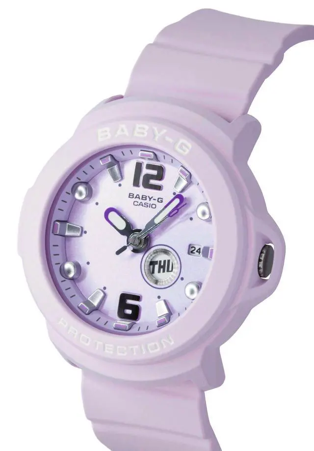 Alt view image 3 of 7 - Casio Baby-G Plus Analog Resin Purple Dial Quartz BGA-15K-6A 100M Women's Watch With Convertible Holder