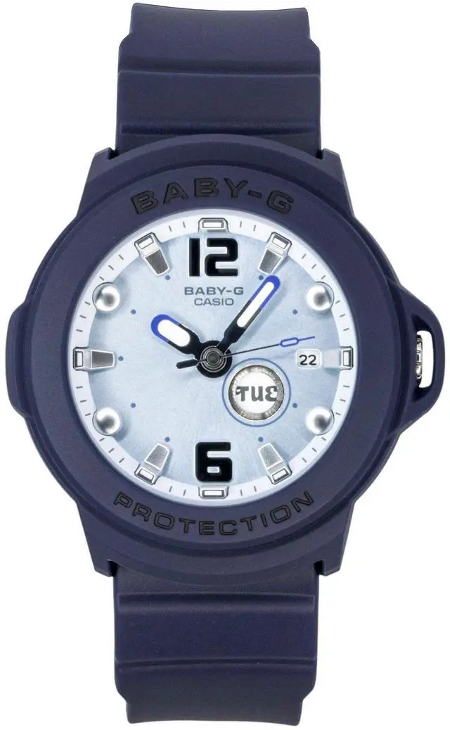 Main image of Casio Baby-G Plus Analog Resin Strap Light Blue Dial Quartz BGA-15K-2A 100M Women's Watch With Convertible Holder