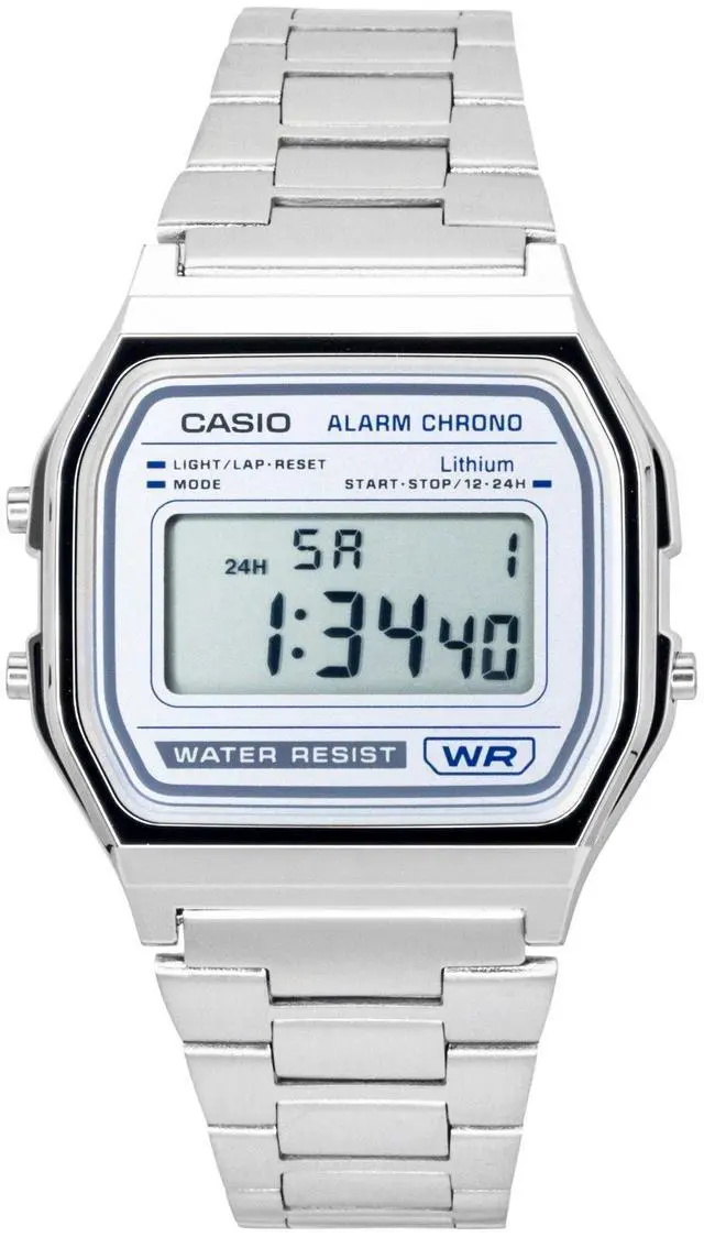 Main image of Casio Vintage Digital Stainless Steel Quartz A158WEA-7 Unisex Watch