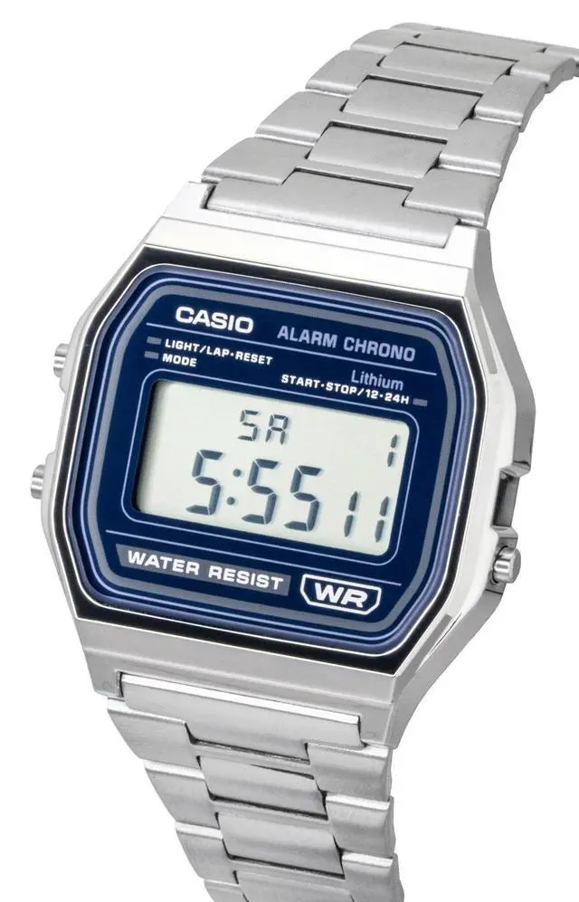 Alt view image 3 of 7 - Casio Vintage Digital Stainless Steel Quartz A158WEA-2 Unisex Watch