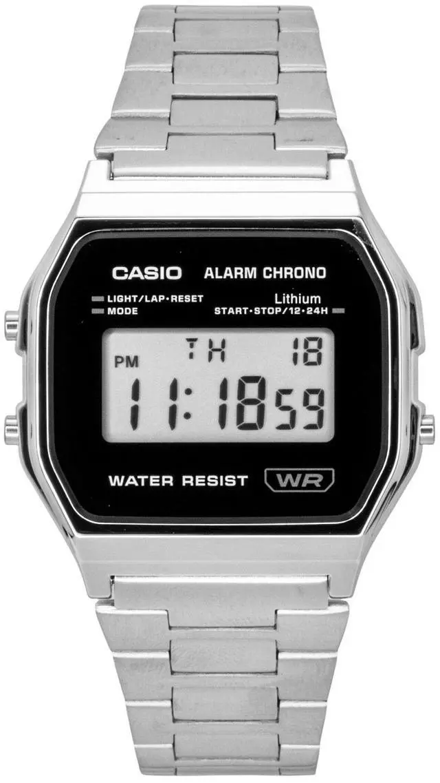 Main image of Casio Vintage Digital Stainless Steel Quartz A158WEA-1 Unisex Watch