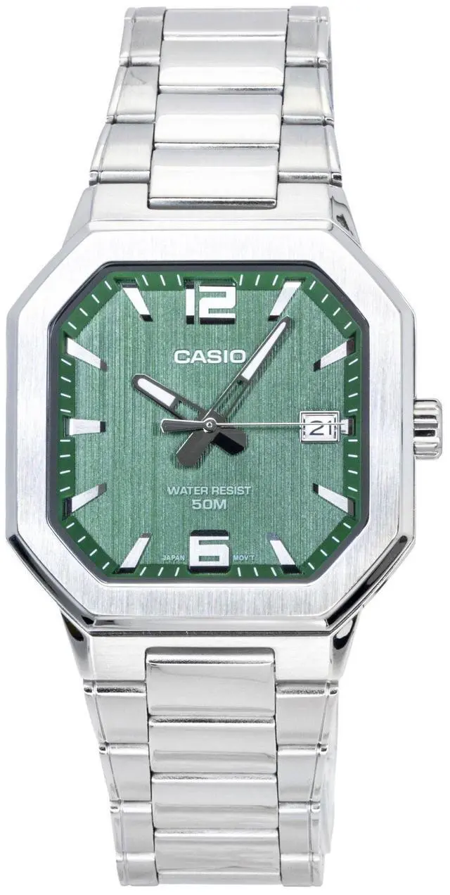 Main image of Casio Analog Stainless Steel Green Dial Quartz MTP-B195D-3AV Men's Watch