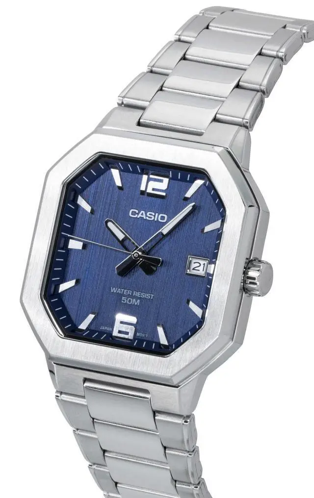 Alt view image 3 of 5 - Casio Analog Stainless Steel Blue Dial Quartz MTP-B195D-2AV Men's Watch