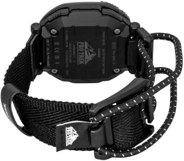Alt view image 5 of 7 - Casio Pro Trek Analog Digital Smartphone Link Fabric Strap Black Dial Solar PRJ-B001B-1 100M Men's Watch