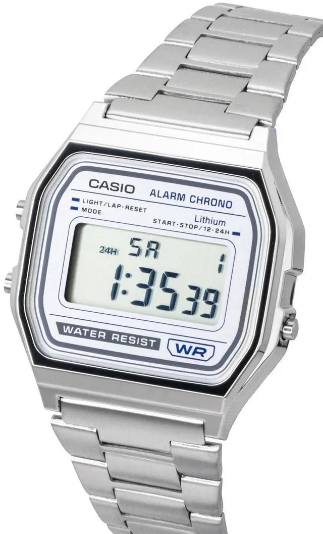 Alt view image 3 of 7 - Casio Vintage Digital Stainless Steel Quartz A158WEA-7 Unisex Watch