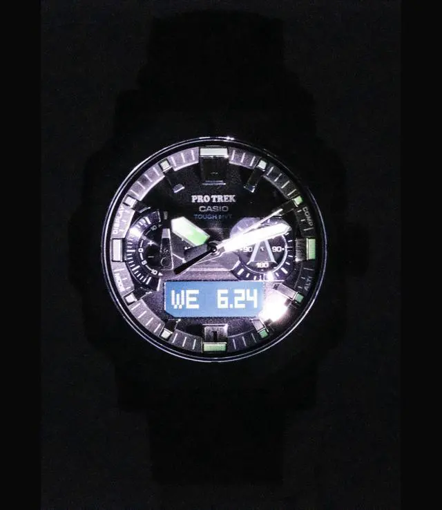 Alt view image 3 of 7 - Casio Pro Trek Analog Digital Smartphone Link Black Dial Solar PRW-B1000B-2 100M Men's Watch